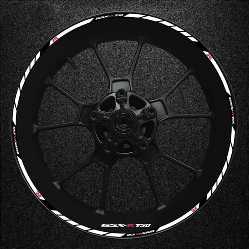JHYBDP Motorrad-Felgenrandaufkleber Motorrad-Radaufkleber Für Suzuki Gsx750r Gsxr750 Gsxr 750 Felgenaufkleber Radnabe Reflektierende Streifenaufkleber Felgenaufkleber(Farbe 9) von JHYBDP