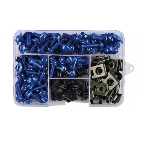 JHYBDP Verkleidungsschrauben Motorrad Verkleidung Schrauben Schrauben Kit Mutter Clips Für Aprilia RSV4R RSV1000R RSV 4 4R 1000R 1000 RR RSV4 R Karosserie Schrauben Karosserieschrauben-Set(Blau) von JHYBDP
