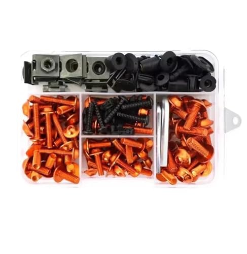 JHYBDP Verkleidungsschrauben Motorrad Verkleidung Schrauben Schrauben Kit Mutter Clips Für Aprilia RSV4R RSV1000R RSV 4 4R 1000R 1000 RR RSV4 R Karosserie Schrauben Karosserieschrauben-Set(Orange) von JHYBDP