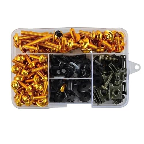 JHYBDP Verkleidungsschrauben Motorrad Verkleidung Schrauben Schrauben Kit Mutter Clips Für B&MW F800ST F800 ST F 800S T F 800ST Karosserie Schrauben Karosserieschrauben-Set(Gold) von JHYBDP