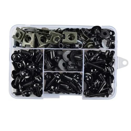 JHYBDP Verkleidungsschrauben Motorrad Verkleidung Schrauben Schrauben Kit Mutter Clips Für Yamaha FZ09 FZ10 FZ 09 10 FZ-09 FZ-10 Scheiben Mutter Verschluss Karosserieschrauben-Set(Schwarz) von JHYBDP