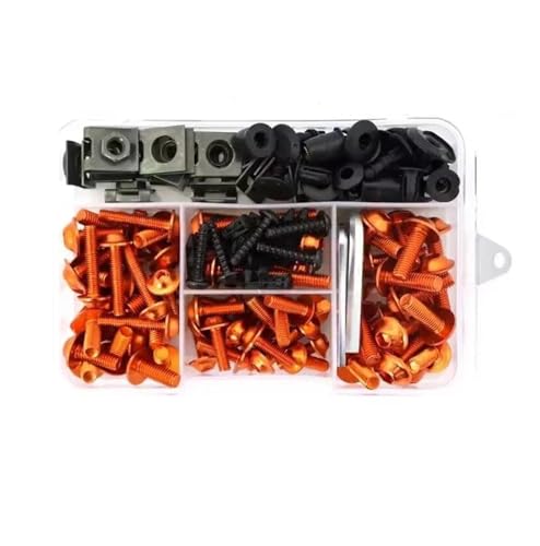 JHYBDP Verkleidungsschrauben Verkleidungsschrauben-Set Für B&MW R1200GS R 1200 GS R 1200GS R1200 GS ADV Adventure Karosserieschrauben-Set(Orange) von JHYBDP