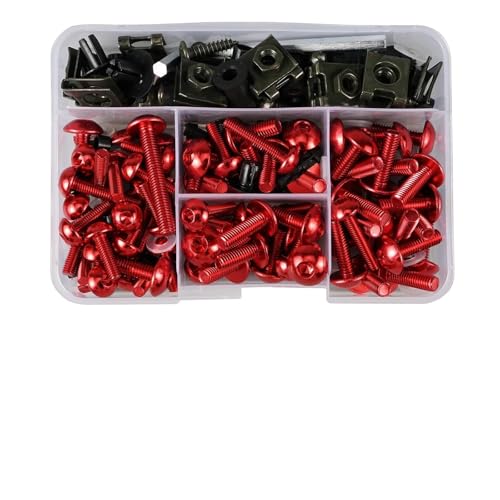 JHYBDP Verkleidungsschrauben Verkleidungsschrauben-Set Für Suzuki GSXR600 GSXR750 GSX-R600 GSX-R750 GSX-R 600 750, Karosserieschrauben-Set Karosserieschrauben-Set(Rot,X-4) von JHYBDP