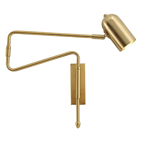 Moderne Leselampe Gold Wandleuchte Mit Langer Swing Schwenkarm Faltbare Wandlampe Innen Schlafzimmer Bettleuchte Wand-Montage E27 Fassung 1 Flammig Für Wohnzimmer Arbeitszimmer Leselicht von JHYPVII