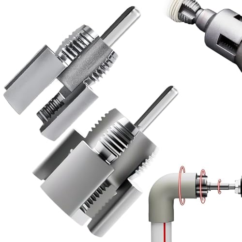 Integrated Internal & External Pipe Threading Tool, Dual Function Pipe Thread Cutting Tool, 1/2'' and 3/4'', Electric Drill Compatible PVC & Plastic Pipe Threader Kit (A) von JIABAOZ