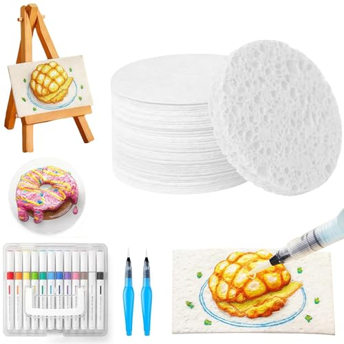 JIABAOZ Magic Puffy Paint, 3D Drawing Magic Canvas Sponge, Foam Texture Painting Paper, Puffy Popcorn Drawing Pens Colors for Kids Children Handmade DIY (Round Set) von JIABAOZ