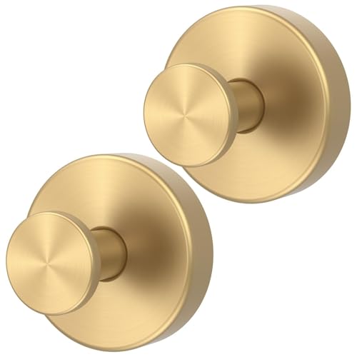 JIABAOZ Saugnapfhaken, 4 Stück Handtuchhaken Gold, Saugnäpfe Mit Haken, Handtuchhaken Ohne Bohren, Saugnapf Handtuchhalter, Haken Saugnapf Extra Stark, Wasserdicht, Für Bad (Gold,2) von JIABAOZ