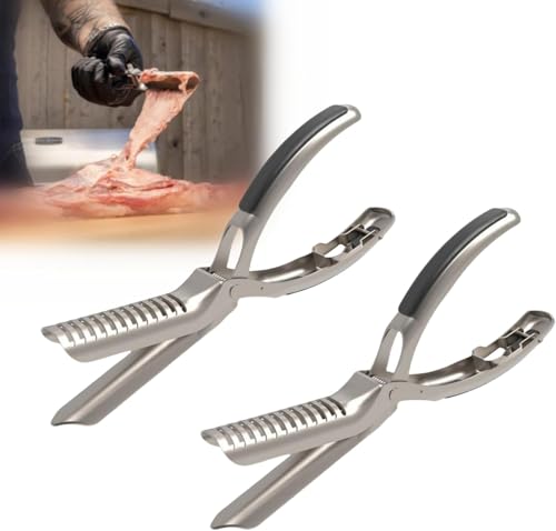 Rib Membrane Remover Stainless Steel Tool Kit, The Ultimate Rib Prep Tool for BBQ Enthusiasts, 304 Stainless, Ergonomic Design for Easy Membrane Removal (2PCS) von JIABAOZ
