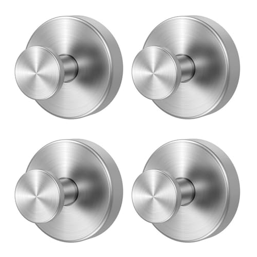 Saugnapfhaken, 4 Stück Handtuchhaken Gold, Saugnäpfe Mit Haken, Handtuchhaken Ohne Bohren, Saugnapf Handtuchhalter, Haken Saugnapf Extra Stark, Wasserdicht, Für Bad (Silber,4) von JIABAOZ