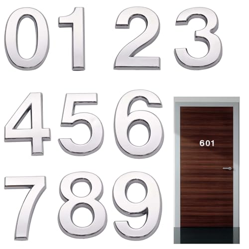 Selbstklebende 3D-Briefkasten-Aufkleber für Tür, Adressnummer, moderne Hausnummer für Hotels, Gästehäuser, Klassenzimmer, Büros (0–9) von JIABEIUS