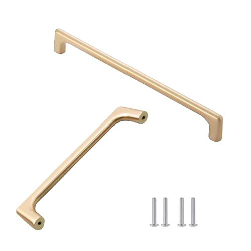 JIADEXIN 2 Stück Möbelgriffe Stangengriff Zinklegierung Türgriff Metall Gold Küchengriffe Schubladengriffe für Küche Kabinett Schrank Schlafzimmer Griffe（BA 256mm） von JIADEXIN