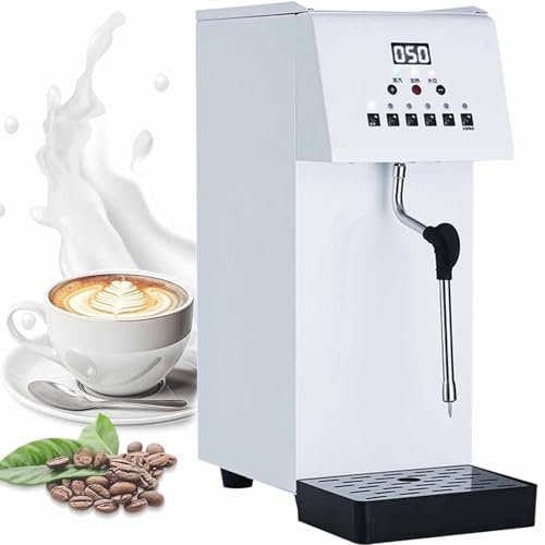Kommerzieller Milchaufschäumer, 6L Automatische Milchschaummaschine Elektrische Dampfmilchaufschäummaschine Kaffeemilchschaummaschine Dampfgarer mit LED-Anzeige für Tee-Café von JIADUOFU