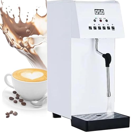 Kommerzieller elektrischer Milchaufschäumer, 6-Liter-Mehrzweck-Vollautomatik-Dampfkochwasser-Aufschäummaschine, Dampfmilchschaummaschine mit LCD-Display, für Tee, Café, Dessert von JIADUOFU