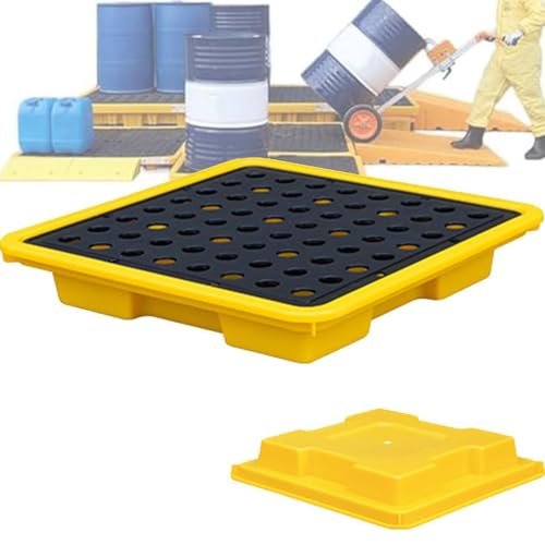 überlaufplattform palette Zur Auffangwanne Aus Polyethylen auslaufsicheres Tablett mit flaches Oberes Gitter fabrik-werkstatt-lager lagerpaletten stapelbare Modulare P,33.5 * 33.5 * 5.5cm von JIADUOFU