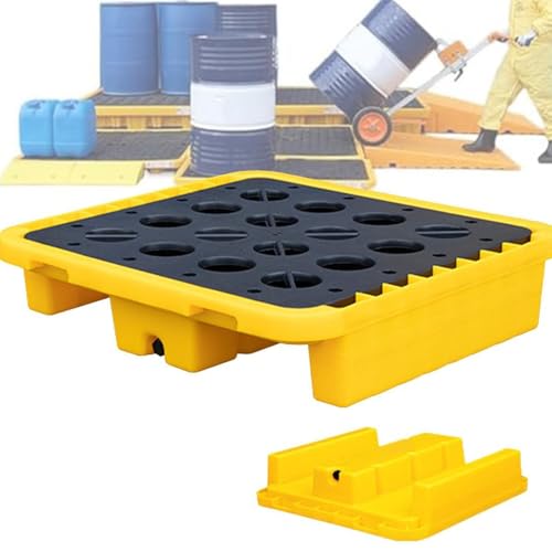 überlaufplattform palette Zur Auffangwanne Aus Polyethylen auslaufsicheres Tablett mit flaches Oberes Gitter fabrik-werkstatt-lager lagerpaletten stapelbare Modulare P,72 * 72 * 16cm von JIADUOFU