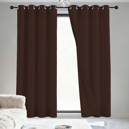 JIAFANG Gardinen Blickdicht 216 x 190 cm Isolierend Kälteschutz Sonnenschutz Modern Schlaufenschal/Ösenschal Vorhang mit Ösen, Waschbar für Schlafzimmer Kinderzimmer, braun JIAFANG Gardinen Blickdicht 216 x 190 cm Isolierend Kälteschutz Sonnenschutz Modern Schlaufenschal/Ösenschal Vorhang mit Ösen, Waschbar für Schlafzimmer Kinderzimmer, braun von JIAFANG