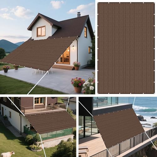 Sonnensegel 215 x 420 cm Rechteckig Atmungsaktiv 98% UV Schutz Segel Baldachin Segeltuch Stoff inkl Befestigungsseile für Draußen Patio Terrasse Camping, braun Sonnensegel 215 x 420 cm Rechteckig Atmungsaktiv 98% UV Schutz Segel Baldachin Segeltuch Stoff inkl Befestigungsseile für Draußen Patio Terrasse Camping, braun von JIAFANG