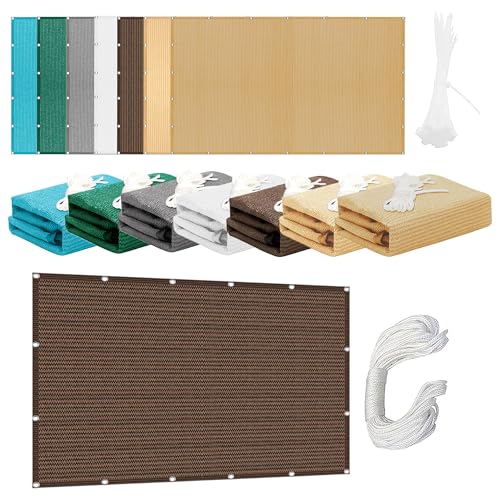 Sonnensegel mit Ösen Atmungsaktiv 567 x 615 cm Rechteckig Atmungsaktiv Sonnenschutz Windschutz Garten Schattierungsnetz mit Ösen Und Befestigungsseile für Terrasse Balkon, braun Sonnensegel mit Ösen Atmungsaktiv 567 x 615 cm Rechteckig Atmungsaktiv Sonnenschutz Windschutz Garten Schattierungsnetz mit Ösen Und Befestigungsseile für Terrasse Balkon, braun von JIAFANG