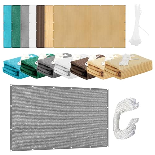 Sonnensegel mit Ösen Atmungsaktiv 570 x 629 cm Rechteckig Atmungsaktiv Sonnenschutz Windschutz Garten Schattierungsnetz mit Ösen Und Befestigungsseile für Terrasse Balkon, Hellgrau Sonnensegel mit Ösen Atmungsaktiv 570 x 629 cm Rechteckig Atmungsaktiv Sonnenschutz Windschutz Garten Schattierungsnetz mit Ösen Und Befestigungsseile für Terrasse Balkon, Hellgrau von JIAFANG