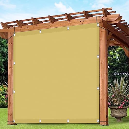 Sun Segel Sonnensegel 1.8 x 2.4 m 98% UV Schutz Windschutz Wetterschutz Sonnenschutz Netz Rechteckig Leicht Und Haltbarkeit für Patio Hinterhof Rasengarten, Sandgelb von JIAFANG