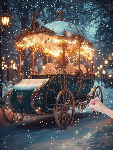 Diamond Painting Auto, DIY Diamant Painting Bilder Fantasy für Erwachsene Anfänger, Vollbohrer Diamant Malerei Eckige Steine als Geschenke Weihnachten, Bastelset Erwachsene für Wanddeko 60x80 cm, D-90 von JIAGUANG