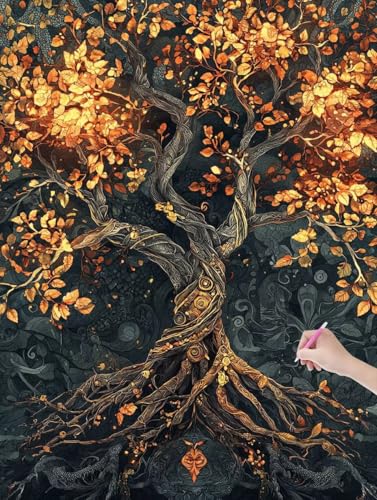 Diamond Painting Baum des Lebens, DIY Diamant Painting Bilder Baum für Erwachsene Anfänger, Vollbohrer Diamant Malerei Eckige Steine als Geschenke Weihnachten, Bastelset für Wanddeko, 30x40 cm, F-28 Diamond Painting Baum des Lebens, DIY Diamant Painting Bilder Baum für Erwachsene Anfänger, Vollbohrer Diamant Malerei Eckige Steine als Geschenke Weihnachten, Bastelset für Wanddeko, 30x40 cm, F-28 von JIAGUANG