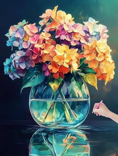 Diamond Painting Blumen, DIY Diamant Painting Bilder Flasche für Erwachsene Anfänger, Vollbohrer Diamant Malerei Eckige Steine als Geschenke Weihnachten, Diamond Bastelset für Wanddeko 40x50 cm, D-48 Diamond Painting Blumen, DIY Diamant Painting Bilder Flasche für Erwachsene Anfänger, Vollbohrer Diamant Malerei Eckige Steine als Geschenke Weihnachten, Diamond Bastelset für Wanddeko 40x50 cm, D-48 von JIAGUANG
