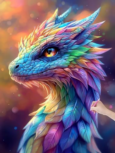 Diamond Painting Drachen, DIY Diamant Painting Bilder Bunt für Erwachsene Anfänger, Vollbohrer Diamant Malerei Eckige Steine als Geschenke Weihnachten, Bastelset Erwachsene für Wanddeko 40x50 cm, V-94 Diamond Painting Drachen, DIY Diamant Painting Bilder Bunt für Erwachsene Anfänger, Vollbohrer Diamant Malerei Eckige Steine als Geschenke Weihnachten, Bastelset Erwachsene für Wanddeko 40x50 cm, V-94 von JIAGUANG