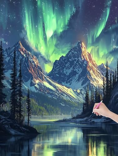 Diamond Painting Erwachsene Aurora, DIY Landschaft Diamond Painting Eckige Steine Set, Diamant Kunst Bilder für Anfänger, Diamant Malerei Bastelset Erwachsene für Wanddeko, Geschenke, 30x40 cm, B-13 Diamond Painting Erwachsene Aurora, DIY Landschaft Diamond Painting Eckige Steine Set, Diamant Kunst Bilder für Anfänger, Diamant Malerei Bastelset Erwachsene für Wanddeko, Geschenke, 30x40 cm, B-13 von JIAGUANG