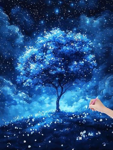 Diamond Painting Erwachsene Baum, DIY Blau Diamond Painting Eckige Steine Set, Diamant Kunst Bilder für Anfänger, Diamant Malerei Bastelset Erwachsene für Zimmer Wand Deko, Geschenke, 60x80 cm, D-35 Diamond Painting Erwachsene Baum, DIY Blau Diamond Painting Eckige Steine Set, Diamant Kunst Bilder für Anfänger, Diamant Malerei Bastelset Erwachsene für Zimmer Wand Deko, Geschenke, 60x80 cm, D-35 von JIAGUANG