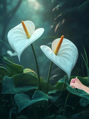 Diamond Painting Erwachsene Blumen, DIY Anlage Diamond Painting Eckige Steine Set, Diamant Kunst Bilder für Anfänger, Diamant Malerei Bastelset Erwachsene für Home Wanddeko, Geschenke, 30x40 cm, K-39 von JIAGUANG