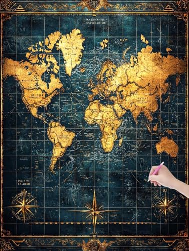 Diamond Painting Erwachsene Karte, DIY Retro Diamond Painting Eckige Steine Set, Diamant Kunst Bilder für Anfänger, Diamant Malerei Bastelset Erwachsene für Zimmer Wand Deko, Geschenke, 40x50 cm, V-81 von JIAGUANG