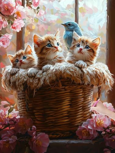 Diamond Painting Erwachsene Katze, DIY Blumen Diamond Painting Eckige Steine Set, Diamant Kunst Bilder für Anfänger, Diamant Malerei Bastelset Erwachsene für Zimmer Wanddeko, Geschenke, 40x50 cm, X-29 Diamond Painting Erwachsene Katze, DIY Blumen Diamond Painting Eckige Steine Set, Diamant Kunst Bilder für Anfänger, Diamant Malerei Bastelset Erwachsene für Zimmer Wanddeko, Geschenke, 40x50 cm, X-29 von JIAGUANG