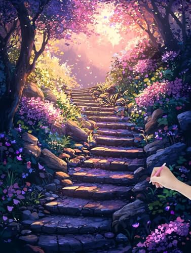 Diamond Painting Erwachsene Landschaft, DIY Blumen Diamond Painting Eckige Steine Set, Diamant Kunst Bilder für Anfänger, Diamant Malerei Bastelset Erwachsene für Wanddeko, Geschenke, 60x80 cm, X-63 Diamond Painting Erwachsene Landschaft, DIY Blumen Diamond Painting Eckige Steine Set, Diamant Kunst Bilder für Anfänger, Diamant Malerei Bastelset Erwachsene für Wanddeko, Geschenke, 60x80 cm, X-63 von JIAGUANG
