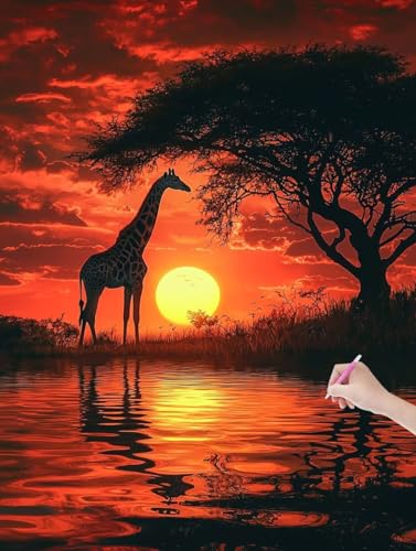 Diamond Painting Erwachsene Landschaft, DIY Sonnenuntergang Diamond Painting Eckige Steine Set, Diamant Kunst Bilder für Anfänger, Diamant Malerei Bastelset für Wanddeko, Geschenke, 40x50 cm, F-19 von JIAGUANG