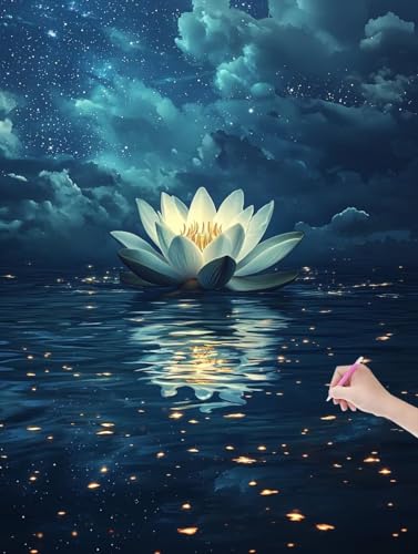 Diamond Painting Erwachsene Lotus, DIY Blumen Diamond Painting Eckige Steine Set, Diamant Kunst Bilder für Anfänger, Diamant Malerei Bastelset Erwachsene für Zimmer Wanddeko, Geschenke, 50x70 cm, D-87 Diamond Painting Erwachsene Lotus, DIY Blumen Diamond Painting Eckige Steine Set, Diamant Kunst Bilder für Anfänger, Diamant Malerei Bastelset Erwachsene für Zimmer Wanddeko, Geschenke, 50x70 cm, D-87 von JIAGUANG