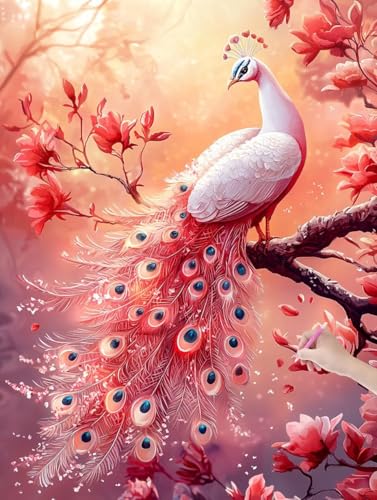 Diamond Painting Erwachsene Pfau, DIY Blumen Diamond Painting Eckige Steine Set, Diamant Kunst Bilder für Anfänger, Diamant Malerei Bastelset Erwachsene für Zimmer Wand Deko, Geschenke, 30x40 cm, L-39 Diamond Painting Erwachsene Pfau, DIY Blumen Diamond Painting Eckige Steine Set, Diamant Kunst Bilder für Anfänger, Diamant Malerei Bastelset Erwachsene für Zimmer Wand Deko, Geschenke, 30x40 cm, L-39 von JIAGUANG