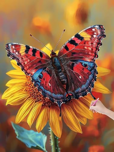 Diamond Painting Erwachsene Schmetterling, DIY Blumen Diamond Painting Eckige Steine Set, Diamant Kunst Bilder für Anfänger, Diamant Malerei Bastelset für Zimmer Wanddeko, Geschenke, 40x50 cm, B-23 Diamond Painting Erwachsene Schmetterling, DIY Blumen Diamond Painting Eckige Steine Set, Diamant Kunst Bilder für Anfänger, Diamant Malerei Bastelset für Zimmer Wanddeko, Geschenke, 40x50 cm, B-23 von JIAGUANG