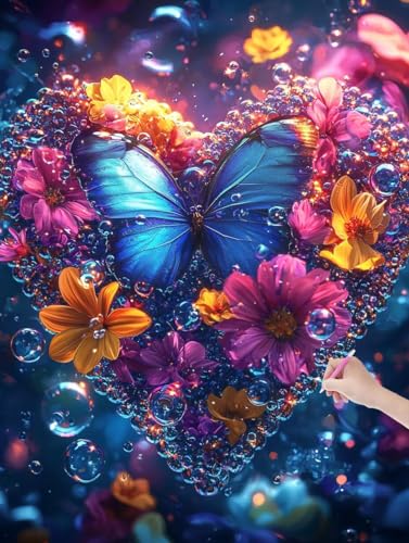 Diamond Painting Erwachsene Schmetterling, DIY Blumen Diamond Painting Eckige Steine Set, Diamant Kunst Bilder für Anfänger, Diamant Malerei Bastelset für Zimmer Wanddeko, Geschenke, 90x120 cm, X-31 Diamond Painting Erwachsene Schmetterling, DIY Blumen Diamond Painting Eckige Steine Set, Diamant Kunst Bilder für Anfänger, Diamant Malerei Bastelset für Zimmer Wanddeko, Geschenke, 90x120 cm, X-31 von JIAGUANG