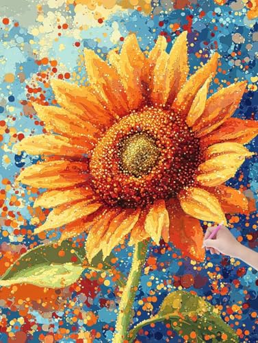 Diamond Painting Erwachsene Sonnenblume, DIY Blumen Diamond Painting Eckige Steine Set, Diamant Kunst Bilder für Anfänger, Diamant Malerei Bastelset Erwachsene für Wanddeko, Geschenke, 50x70 cm, L-75 Diamond Painting Erwachsene Sonnenblume, DIY Blumen Diamond Painting Eckige Steine Set, Diamant Kunst Bilder für Anfänger, Diamant Malerei Bastelset Erwachsene für Wanddeko, Geschenke, 50x70 cm, L-75 von JIAGUANG