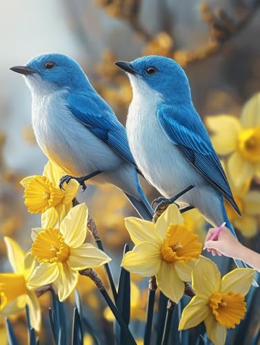 Diamond Painting Erwachsene Vogel, DIY Blumen Diamond Painting Eckige Steine Set, Diamant Kunst Bilder für Anfänger, Diamant Malerei Bastelset Erwachsene für Zimmer Wanddeko, Geschenke, 60x80 cm, L-79 Diamond Painting Erwachsene Vogel, DIY Blumen Diamond Painting Eckige Steine Set, Diamant Kunst Bilder für Anfänger, Diamant Malerei Bastelset Erwachsene für Zimmer Wanddeko, Geschenke, 60x80 cm, L-79 von JIAGUANG