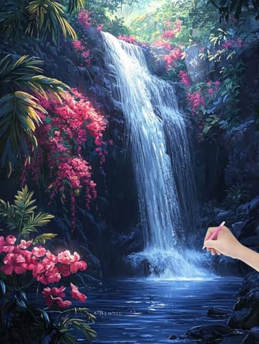 Diamond Painting Herbst, DIY Diamant Painting Bilder Landschaft für Erwachsene Anfänger, Vollbohrer Diamant Malerei Eckige Steine als Geschenke Weihnachten, Bastelset für Wanddeko, 90x120 cm, D-18 von JIAGUANG