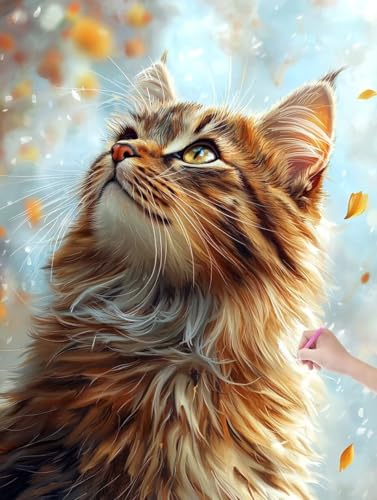 Diamond Painting Katze, DIY Diamant Painting Bilder Tiere für Erwachsene Anfänger, Vollbohrer Diamant Malerei Eckige Steine als Geschenke Weihnachten, Bastelset Erwachsene für Wanddeko, 40x50 cm, B-24 Diamond Painting Katze, DIY Diamant Painting Bilder Tiere für Erwachsene Anfänger, Vollbohrer Diamant Malerei Eckige Steine als Geschenke Weihnachten, Bastelset Erwachsene für Wanddeko, 40x50 cm, B-24 von JIAGUANG