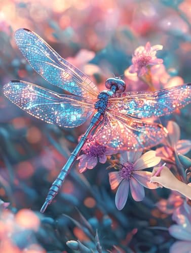 Diamond Painting Libelle, DIY Diamant Painting Bilder Blumen für Erwachsene Anfänger, Vollbohrer Diamant Malerei Eckige Steine als Geschenke Weihnachten, Diamond Bastelset für Wanddeko 40x50 cm, L-40 Diamond Painting Libelle, DIY Diamant Painting Bilder Blumen für Erwachsene Anfänger, Vollbohrer Diamant Malerei Eckige Steine als Geschenke Weihnachten, Diamond Bastelset für Wanddeko 40x50 cm, L-40 von JIAGUANG