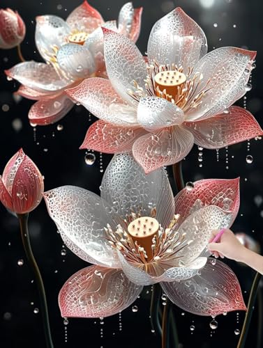 Diamond Painting Lotus, DIY Diamant Painting Bilder Blumen für Erwachsene Anfänger, Vollbohrer Diamant Malerei Eckige Steine als Geschenke Weihnachten, Diamond Bastelset für Wanddeko 90x120 cm, L-30 Diamond Painting Lotus, DIY Diamant Painting Bilder Blumen für Erwachsene Anfänger, Vollbohrer Diamant Malerei Eckige Steine als Geschenke Weihnachten, Diamond Bastelset für Wanddeko 90x120 cm, L-30 von JIAGUANG