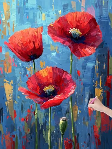 Diamond Painting Mohn, DIY Diamant Painting Bilder Blumen für Erwachsene Anfänger, Vollbohrer Diamant Malerei Eckige Steine als Geschenke Weihnachten, Bastelset Erwachsene für Wanddeko, 30x40 cm, D-76 Diamond Painting Mohn, DIY Diamant Painting Bilder Blumen für Erwachsene Anfänger, Vollbohrer Diamant Malerei Eckige Steine als Geschenke Weihnachten, Bastelset Erwachsene für Wanddeko, 30x40 cm, D-76 von JIAGUANG