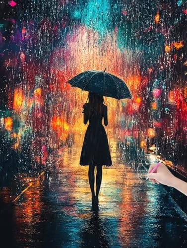 Diamond Painting Paris, DIY Diamant Painting Bilder Landschaft für Erwachsene Anfänger, Vollbohrer Diamant Malerei Eckige Steine als Geschenke Weihnachten, Bastelset für Wanddeko, 90x120 cm, F-36 von JIAGUANG