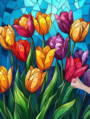 Diamond Painting Tulpe, DIY Diamant Painting Bilder Abstrakt für Erwachsene Anfänger, Vollbohrer Diamant Malerei Eckige Steine als Geschenke Weihnachten, Diamond Bastelset für Wanddeko 90x120 cm, V-96 Diamond Painting Tulpe, DIY Diamant Painting Bilder Abstrakt für Erwachsene Anfänger, Vollbohrer Diamant Malerei Eckige Steine als Geschenke Weihnachten, Diamond Bastelset für Wanddeko 90x120 cm, V-96 von JIAGUANG