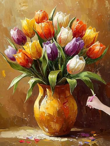 Diamond Painting Tulpe, DIY Diamant Painting Bilder Blumen für Erwachsene Anfänger, Vollbohrer Diamant Malerei Eckige Steine als Geschenke Weihnachten, Bastelset Erwachsene für Wanddeko 60x80 cm, V-50 Diamond Painting Tulpe, DIY Diamant Painting Bilder Blumen für Erwachsene Anfänger, Vollbohrer Diamant Malerei Eckige Steine als Geschenke Weihnachten, Bastelset Erwachsene für Wanddeko 60x80 cm, V-50 von JIAGUANG