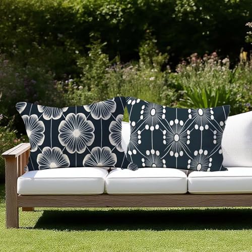 Outdoor Kissen Olivgrün Kissenbezug 50x90 Nordisch 2er Set Outdoor Kissen Wetterfest Leinen Kissenbezug Deko Wohnzimmer Sofakissen Kopfkissenbezug Dekokissen Kissenhüllen Garten Terrassen Deko F-12 von JIAGUANG